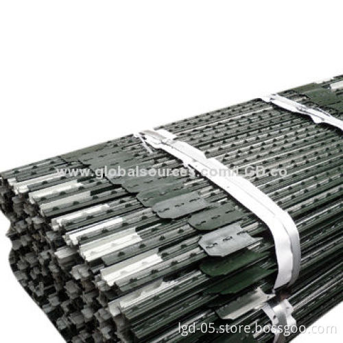 China Metal T-fence Post, Green or Galvanized Surface Finish